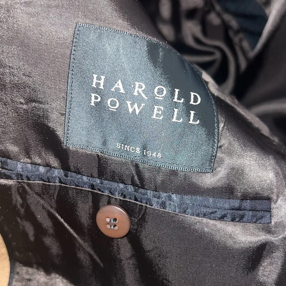 Harold Powell 100% Cashmere Blazer Sport Coat Mens Size 44T Brown Jacket